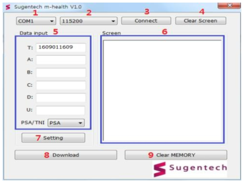 BLE 연동형 기기의 기록데이터 I/O용 소프트웨어 화면구성