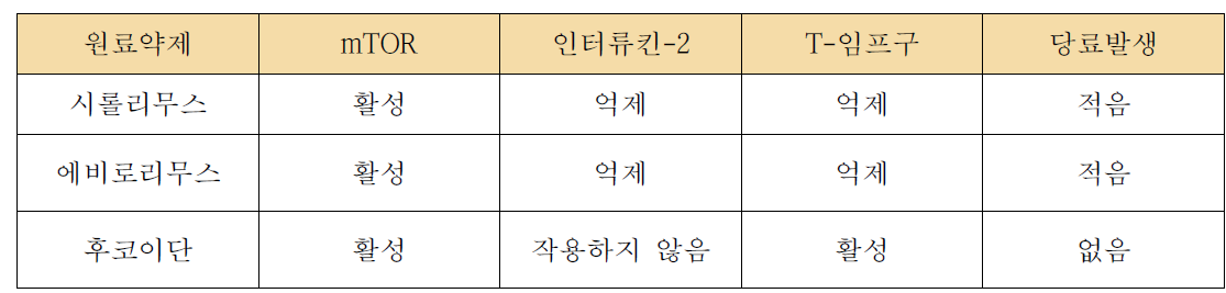 후코이단 & mTOR 비교