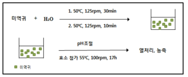 효소 가수분해법을 이용한 갈조류 유래 미역귀 추출방법 모식도