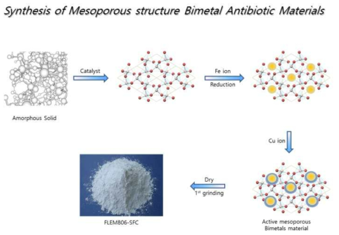 바이메탈-다공성 실리카 바인딩 지지체 합성 모식도