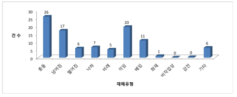 재해유형에 따른 안전사고 현황