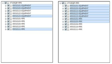 Ctrl. 키(좌)와 Shift 키(우)로 노드를 선택한 화면