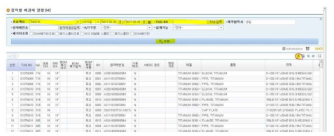 모기업 통합관리시스템에서의 자재정보 다운로드 (예)