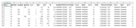 공정 데이터 수작업 전처리 결과