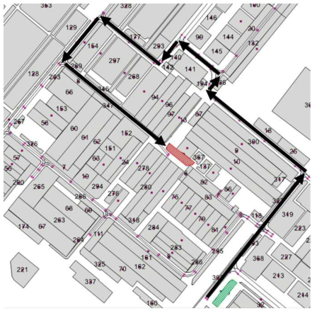 Case 2의 Penalty 적용 시 경로 (Left:×1.0, Right:×10.0, Straight:×1.0)