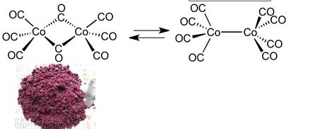Co2(CO)8 유기금속화합물 결합 구조