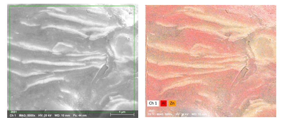 Zn-Al Flake coating elements mapping