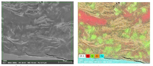 Zn-Al Flake SiC composite coating elements mapping