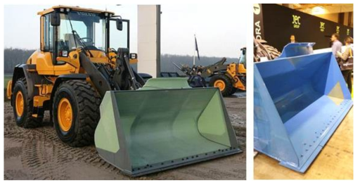 Composite front-loader bucket of VABO Composites