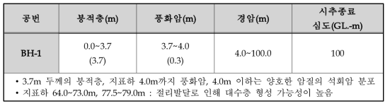 시추조사결과 요약