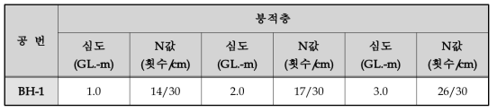 표준관입시험 결과