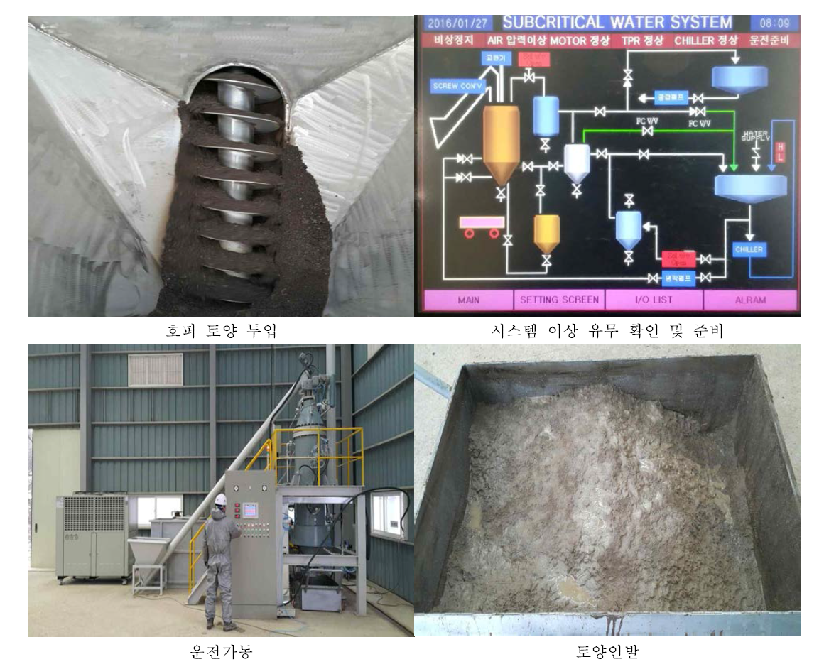 파일럿 규모 500kg 아임계수 정화장치 효율평가 실험