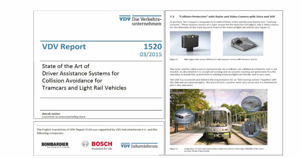 트램을 위한 충돌회피 운전자지원시스템에 대한 독일VDV 보고서