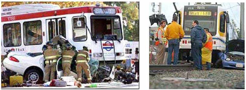 트램과 승용차 충돌사고 사례