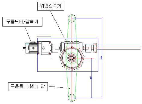 구동모터와 감속기, 크랭크 아암 상세도