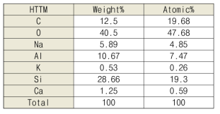HTTM의 EDX 성분 분석표