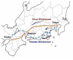 Chuo Shinkansen 노선도