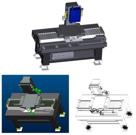 제작한 3축 리니어 모션 스테이지의 3D모델링