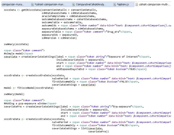 변수 설정 페이지에서 전달 받은 값을 이용해 SCCS 분석 코드를 생성하는 HTML 코드