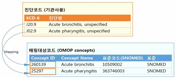 기관코드와 OMOP concept ID 매핑