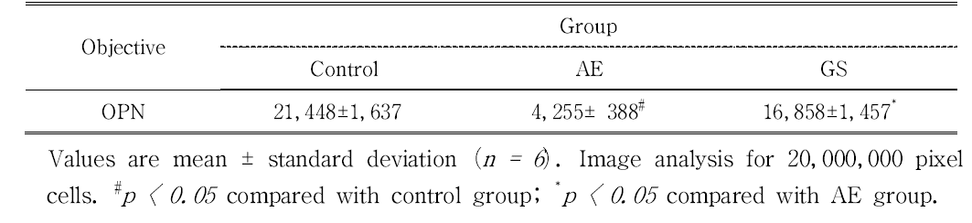 Analysis of osteopontin(OPN) distribution