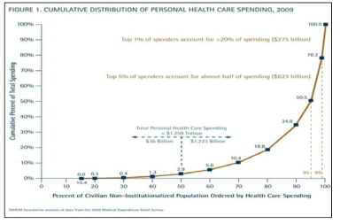 의료비 지출에 의해 누적된 인구 비율