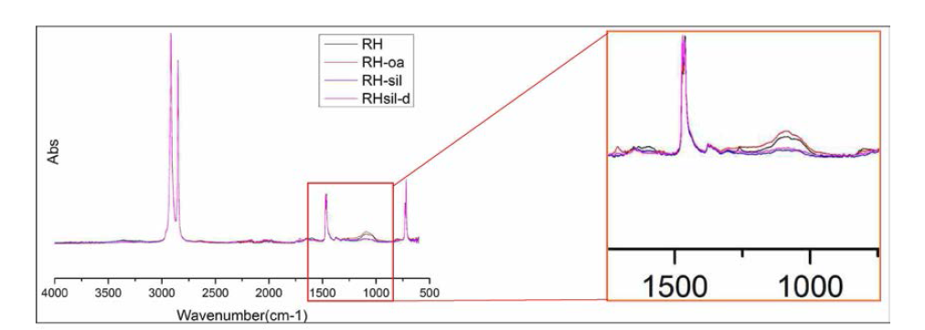 LLDPE/왕겨 compound (sheet) FT-IR spectra