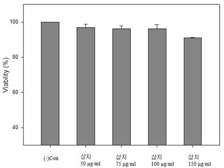 상지주정추출물분말에 대한 3T3-L1의 cell viability.