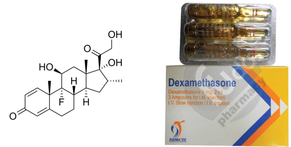 Chemical structure of dexamethasone.