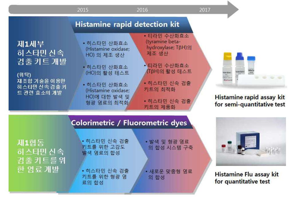 히스타민 신속 검출 키트 개발을 위한 연구개발 추진 일정