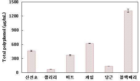 과채주스의 총 폴리페놀 함량