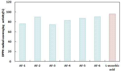 혼합 과채 주스 알코올 발효산물의 DPPH radical 소거능