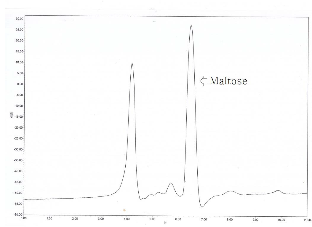 Termamyl L type 120 L을 처리한 고구마 당화액의 크로마토그램