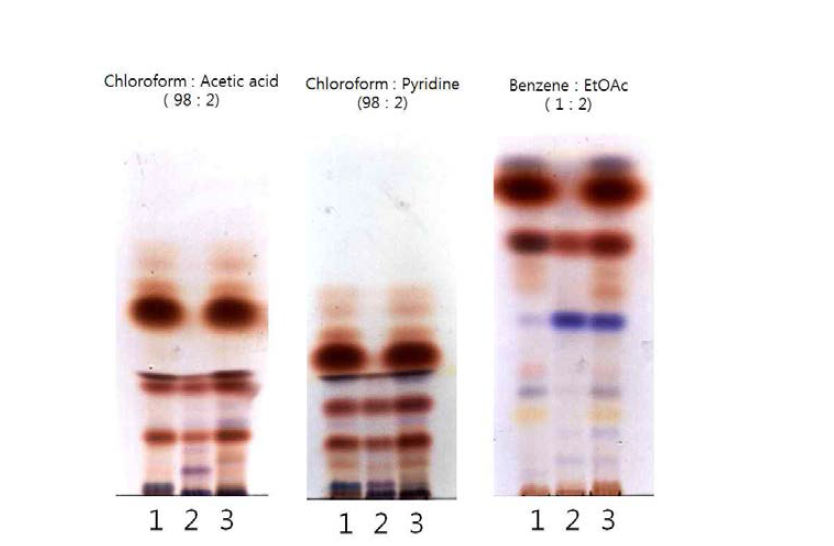 전개 용매에 따른 DNPH 유도체의 분리-4