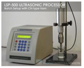 Lab-scale ultrasonic processor (LSP-500).