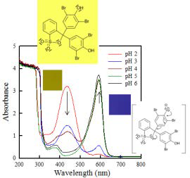 pH변화에 따른 Bromophenol blue의 흡광도 변화