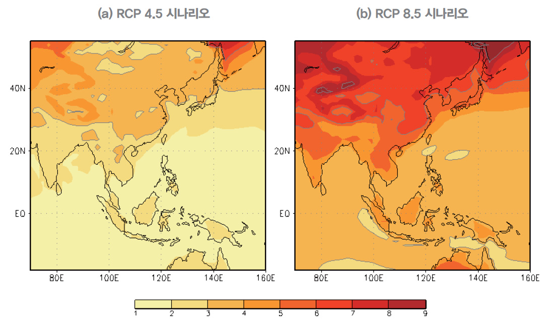 21세기 후반기 동아시아 기온 변화 전망