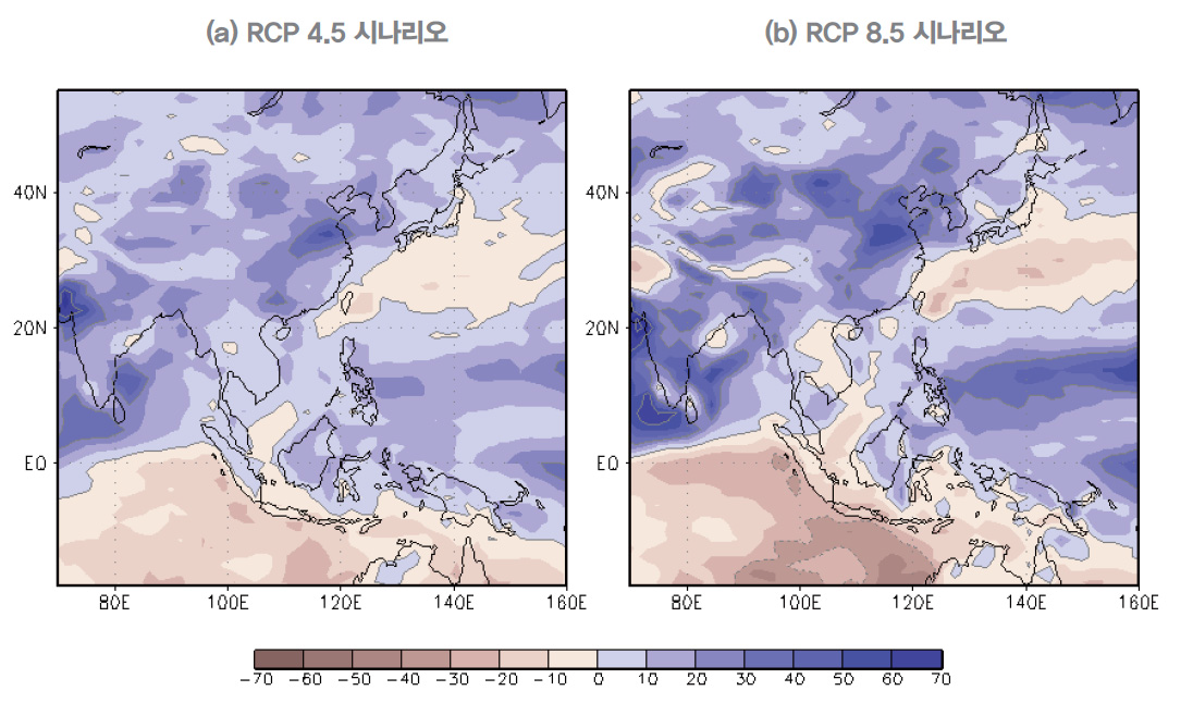 21세기 후반기 동아시아 강수량 변화 전망