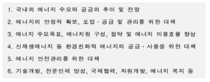 에너지기본계획의 주요 내용