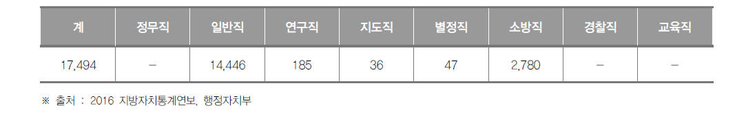 부산광역시 공무원 현황(2015년)