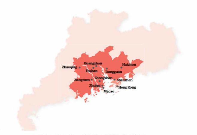 홍콩 진주강 삼각주 경제구역도