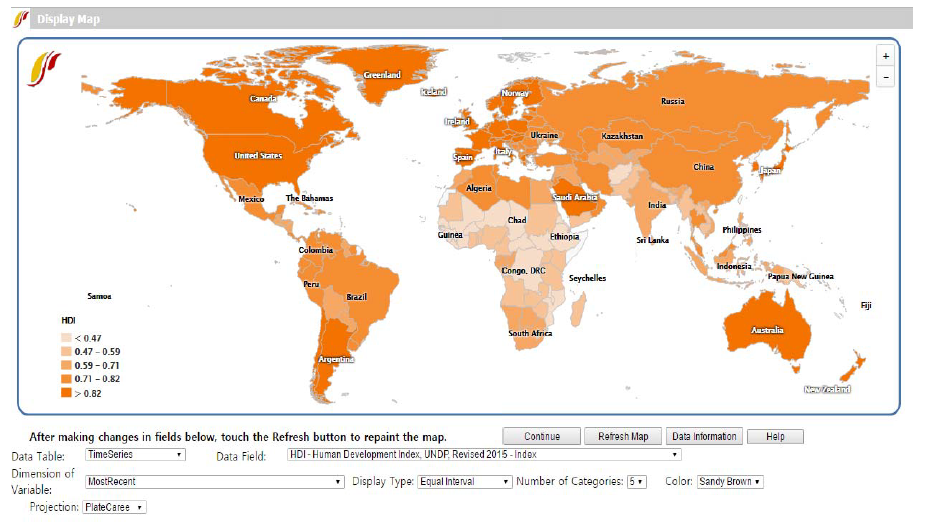 IFs Data Analysis: World Map 화면