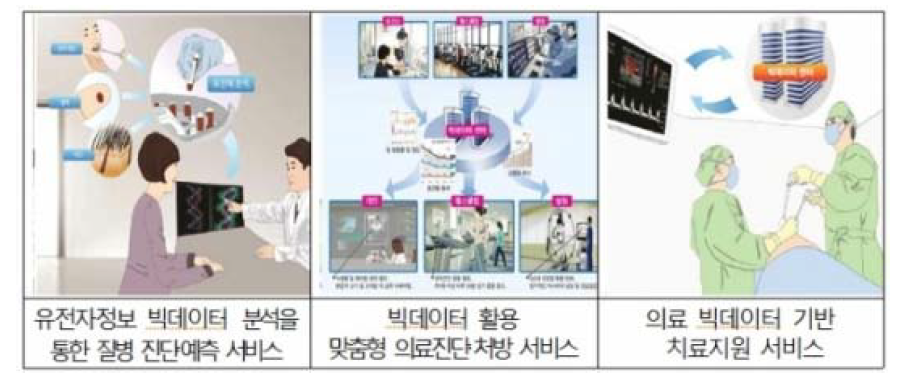 의료용 빅데이터 기반 서비스 개념도