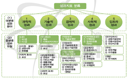 국가연구개발사업 성과지표의 구조