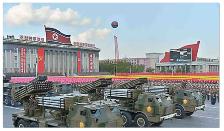 북한의 전쟁위협 무력시위장면