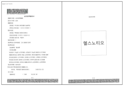 만성질환관리 게이미피케이션 한국 상표등록출원서(헬스노티오)