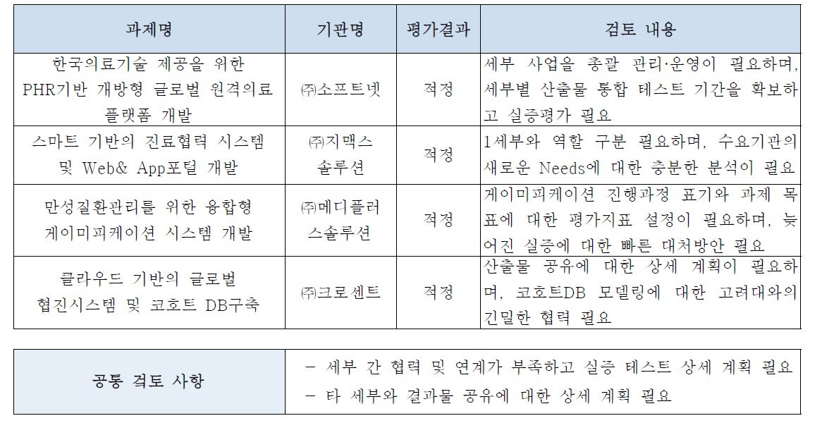 2차년도 중간점검 결과