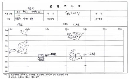 Section 9 균열조사표