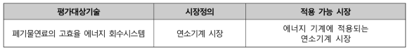 평가대상기술의 시장 정의