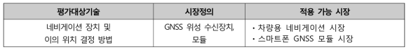 평가대상기술의 시장 정의